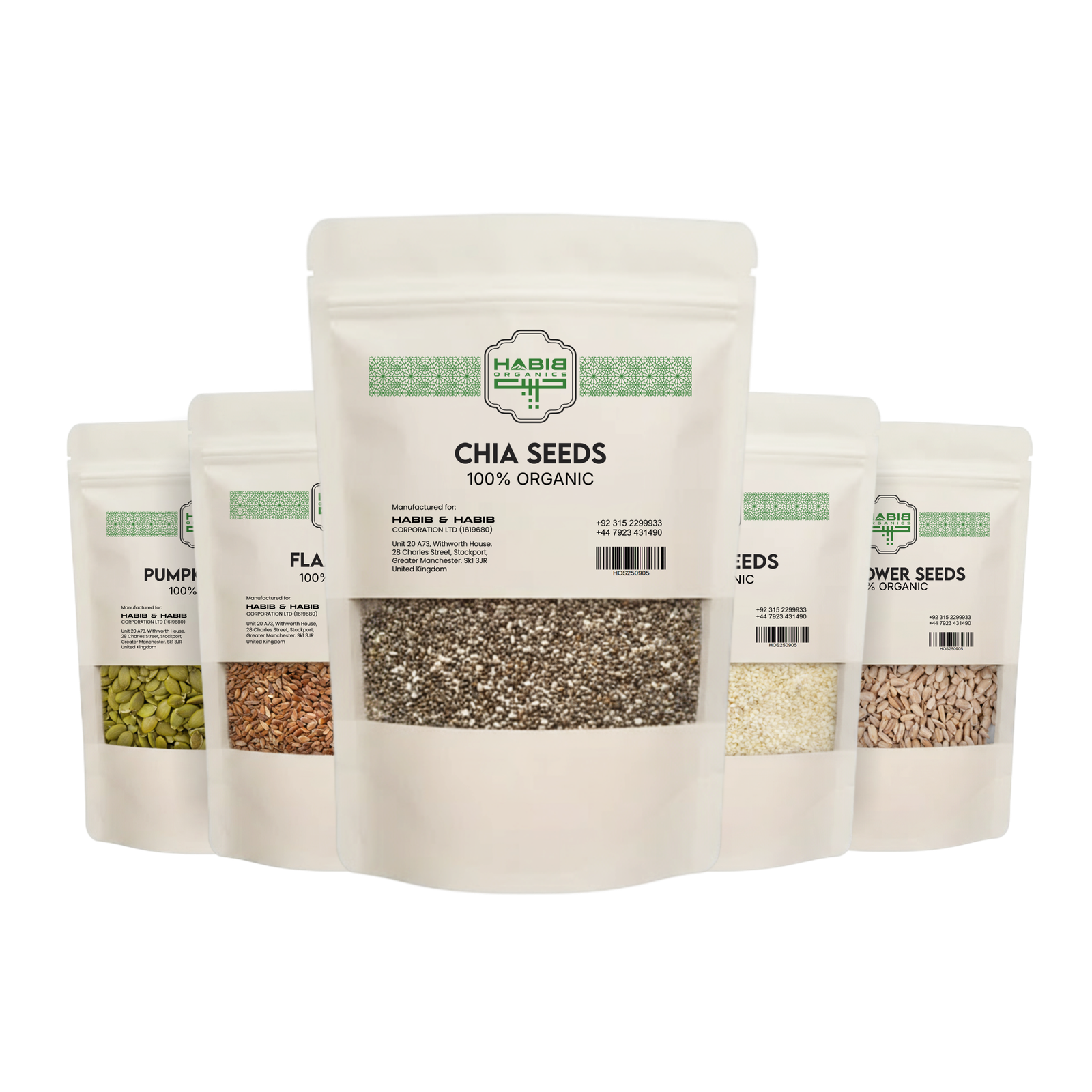 Super Seeds Nutrition Bundle (Pack of 5) – Premium Sesame, Sunflower, Chia, Flax & Pumpkin Seeds | Daily Nutrient-Rich Superfoods for Better Health